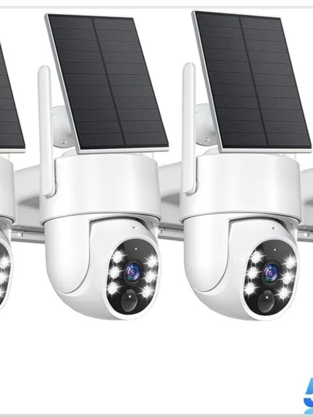 2K Solar Security Camera System 4 Pack WiFi Wireless Outdoor Pan Tilt